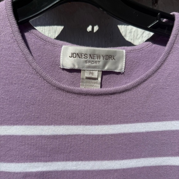 NWT 90s Jones New York Sport Women’s Purple Striped Sleeveless Knit Top Top M - Picture 5 of 6